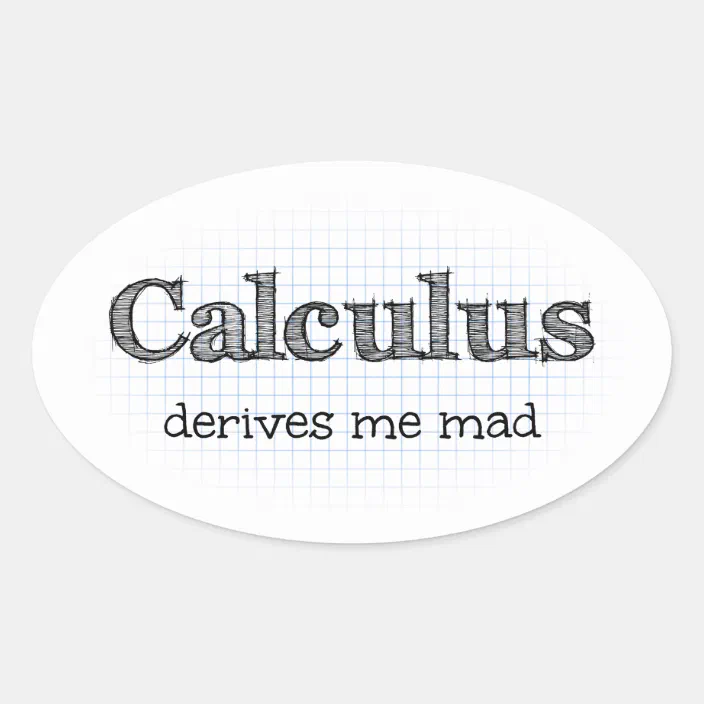 MATH MENTAL ABUSE TO HUMANS OVAL DECAL BUMPER STICKER FUNNY