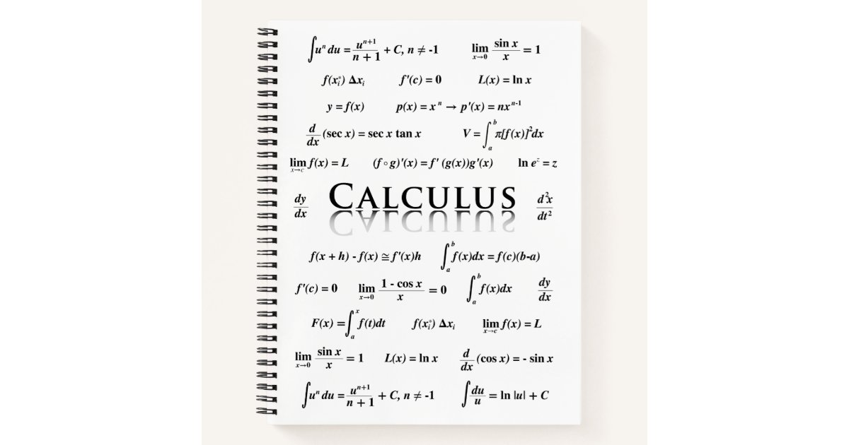 Calculus Equations Notebook Zazzle Com