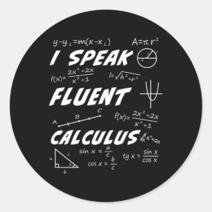 Calculus Pi Day Algebra Geometry Trigonometry Stud Classic Round Sticker