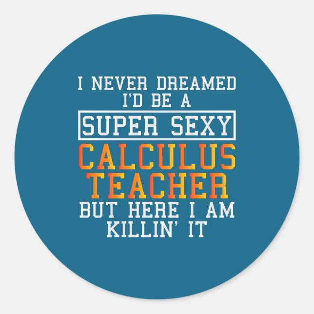 Calculus Teacher Funny Math Professor  Classic Round Sticker (Front)