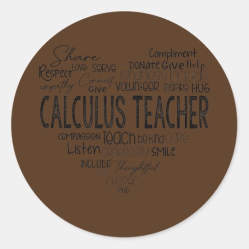 Calculus Teacher Math Teachers Algebra Squad Classic Round Sticker