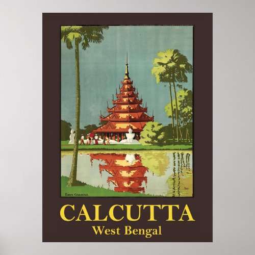 Calcutta the Capital of West Bengal India Poster