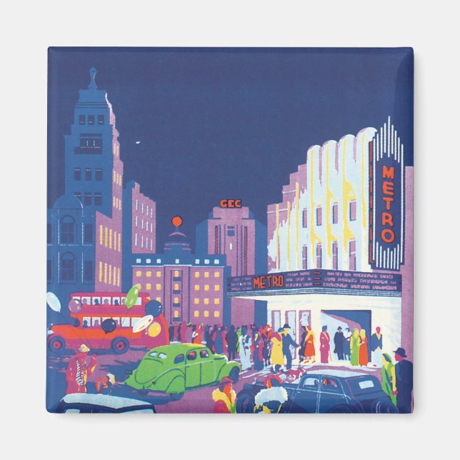 Calcutta Vintage Travel Poster Magnet (Front)