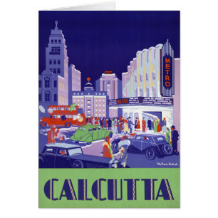 Calcutta Vintage Travel Poster Restored