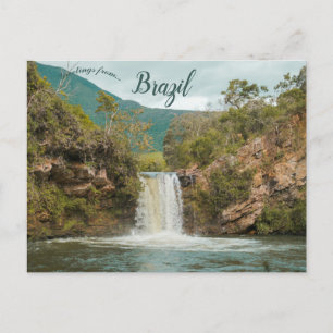 Caldeirão Waterfall in Brazil Postcard
