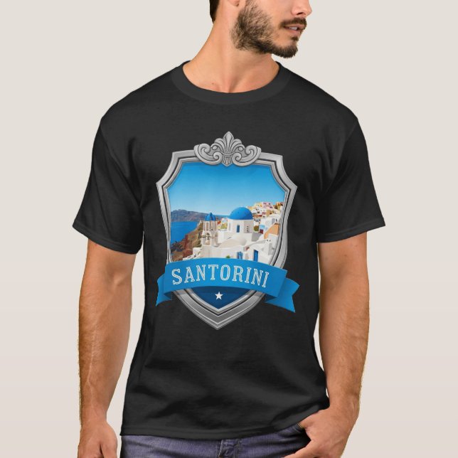 Caldera View Santorini Greece Cyclades Travel T-Shirt (Front)