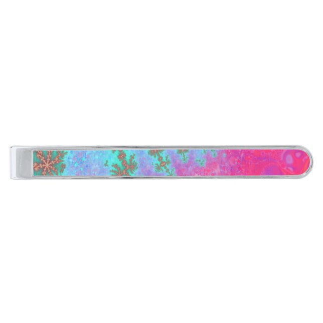 Calderia Falls Fractal Silver Finish Tie Clip (Front)