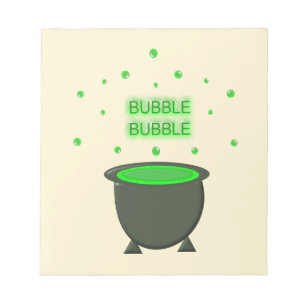 Caldron and Bubbling Green Brew Halloween Notepad