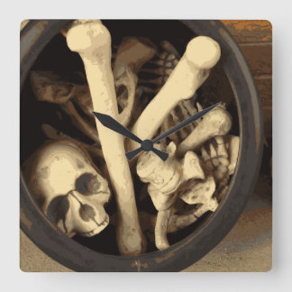 Caldron of bones. square wall clock