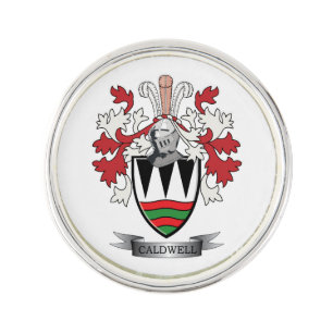 Caldwell Family Crest Coat of Arms Lapel Pin