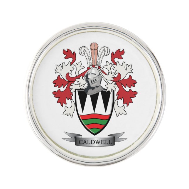 Caldwell Family Crest Coat of Arms Lapel Pin (Front)