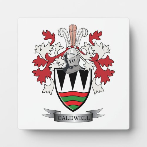 Caldwell Family Crest Coat of Arms Plaque