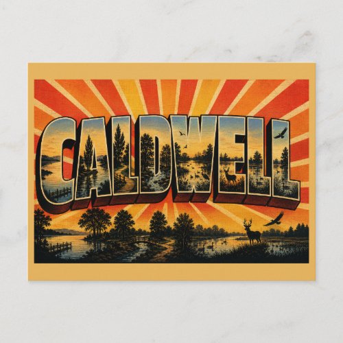 Caldwell Idaho Lake River Greenbelt Park Art Postcard