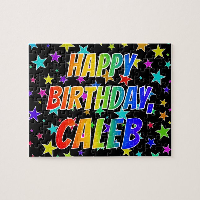 "CALEB" First Name, Fun "HAPPY BIRTHDAY" Jigsaw Puzzle (Horizontal)