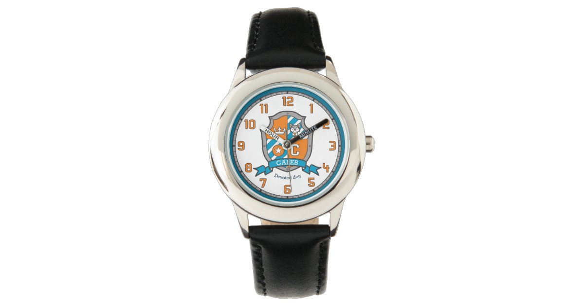 Caleb Letter C Name Meaning Crest Wolf Orange Watch Zazzle Com