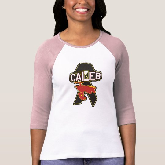 Caleb Moore Tribute Women's White/Pink 3/4 Length T-Shirt