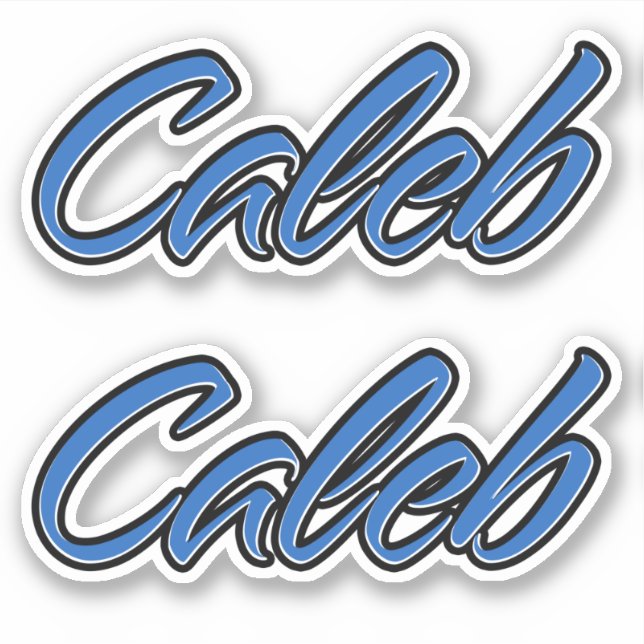 Caleb Name blue stickers sticker set (Front)