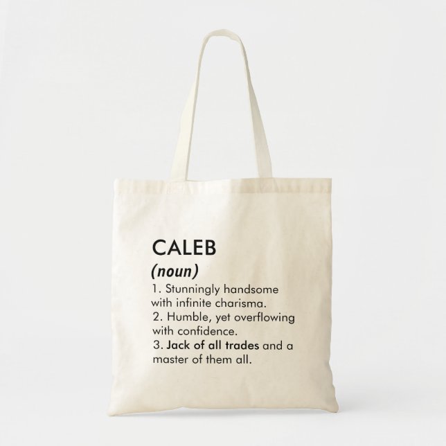 Caleb name, Editable name, Custom name Tote Bag (Front)