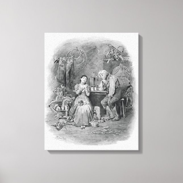 Caleb Plummer and his blind daughter, from 'Charle Canvas Print (Front)