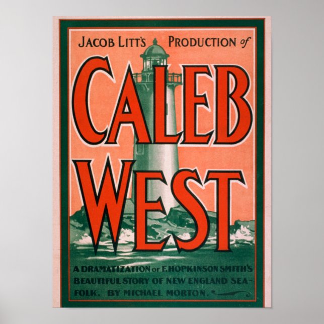 "Caleb West" Lighthouse New England Sea Folk Poster (Front)