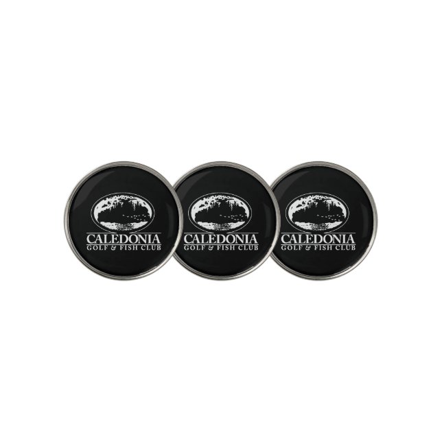 Caledonia classic ball marker - black  (set of 3) (3 Up)