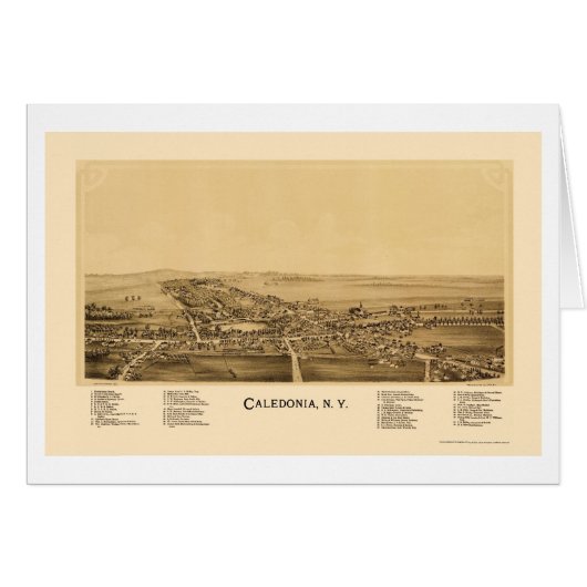 Caledonia, NY Panoramic Map - 1892 Cards (Front Horizontal)