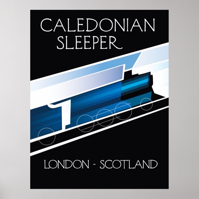 Caledonian Sleeper London Scotland travel poster (Front)
