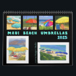 Calendar<br><div class="desc">Bright, joyful paintings in watercolor and gouache of the Maui Beach Umbrellas by artist Joanne Hopper of Joanne Hopper Studio will brighten any office or home. Joanne begins her light-filled paintings right on the beach with sketches or directly on the canvas and finishes them in her studio in Kula, Maui....</div>
