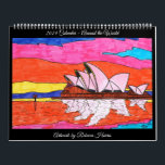 Calendar<br><div class="desc">12 Month calendar displaying art from "around the world" theme for 2024!  Hope you enjoy this nice quality calendar printed by Zazzle,  drawings by me! Thanks for the support! - Bec_Heart_Gallery</div>