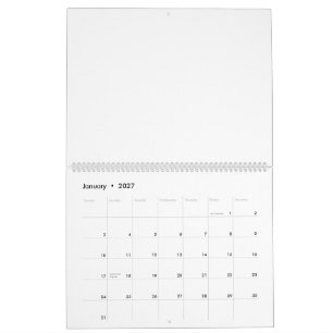 Calendar 11" x 14.25" Two Page Large White