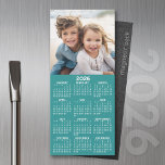 Calendar 1 Photo Collage - Can Edit aqua<br><div class="desc">A very useful item for school or home office. This shows a full year view of all dates. A calendar printed on a magnet combines practicality with convenience, transforming a workspace essential into a time-management tool. This innovative design features a full-year or monthly calendar layout integrated into the magnet's surface,...</div>