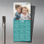 Calendar 1 Photo Collage - Can Edit aqua<br><div class="desc">A very useful item for school or home office. This shows a full year view of all dates. A calendar printed on a magnet combines practicality with convenience, transforming a workspace essential into a time-management tool. This innovative design features a full-year or monthly calendar layout integrated into the magnet's surface,...</div>