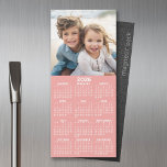 Calendar 1 Photo Collage - Can Edit Dusty Pink<br><div class="desc">A very useful item for school or home office. This shows a full year view of all dates. A calendar printed on a magnet combines practicality with convenience, transforming a workspace essential into a time-management tool. This innovative design features a full-year or monthly calendar layout integrated into the magnet's surface,...</div>