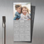 Calendar 1 Photo Collage - Can Edit Gray<br><div class="desc">A very useful item for school or home office. This shows a full year view of all dates. A calendar printed on a magnet combines practicality with convenience, transforming a workspace essential into a time-management tool. This innovative design features a full-year or monthly calendar layout integrated into the magnet's surface,...</div>