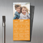 Calendar 1 Photo Collage - Can Edit orange<br><div class="desc">A very useful item for school or home office. This shows a full year view of all dates. A calendar printed on a magnet combines practicality with convenience, transforming a workspace essential into a time-management tool. This innovative design features a full-year or monthly calendar layout integrated into the magnet's surface,...</div>