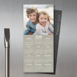 Calendar 1 Photo Collage - Can Edit Taupe<br><div class="desc">A very useful item for school or home office. This shows a full year view of all dates. A calendar printed on a magnet combines practicality with convenience, transforming a workspace essential into a time-management tool. This innovative design features a full-year or monthly calendar layout integrated into the magnet's surface,...</div>