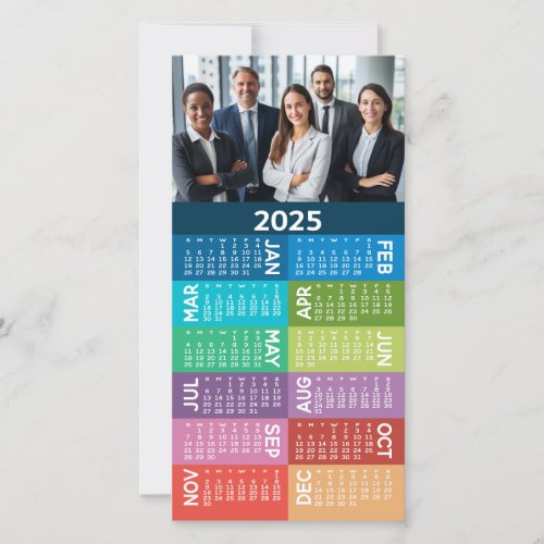 Calendar 1 Photo Collage Colorful Background Holiday Card