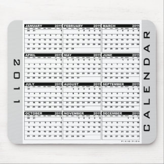 Calendar 2011 Mousepad Black White