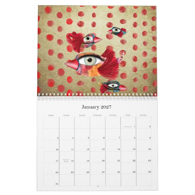 Calendar 2011 Whimsical transparency and color (Jan 2027)