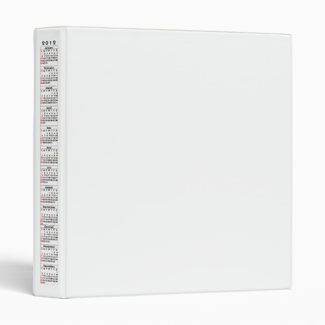 Calendar 2012 - make your own background design binder (Front/Spine)