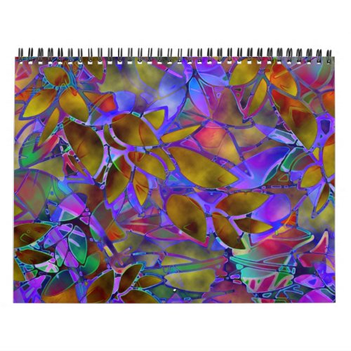 Calendar 2014 Floral Abstract Stained Glass