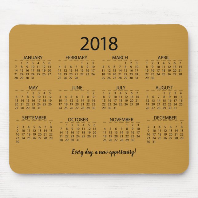 Calendar 2018 mouse pad (Front)