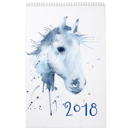 Calendar 2018 Watercolor Horse