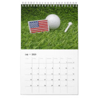 Calendar 2020 for golfer with golf ball on green