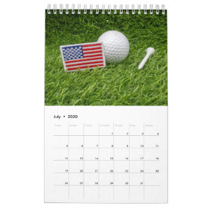 Calendar 2020  for golfer with golf ball on green