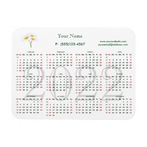 Calendar 2022 for business magnet