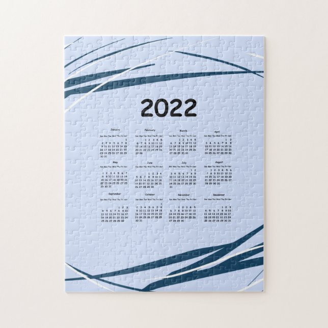 Calendar 2022 year. Planning design modern gift of Jigsaw Puzzle (Vertical)