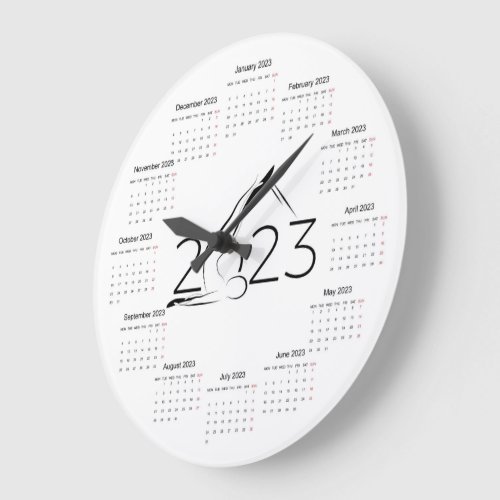 Calendar 2023 for Pilates instructor Large Clock