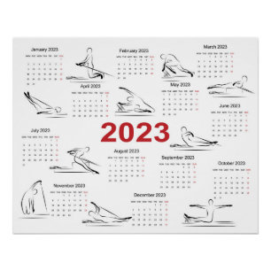Calendar 2023 for Pilates instructor Poster