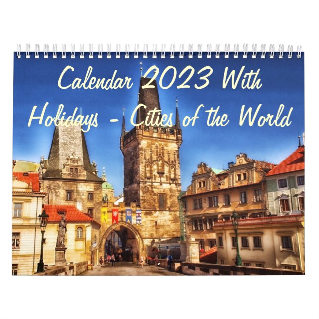 Calendar 2023 With Holidays - Cities of the World (Cover)